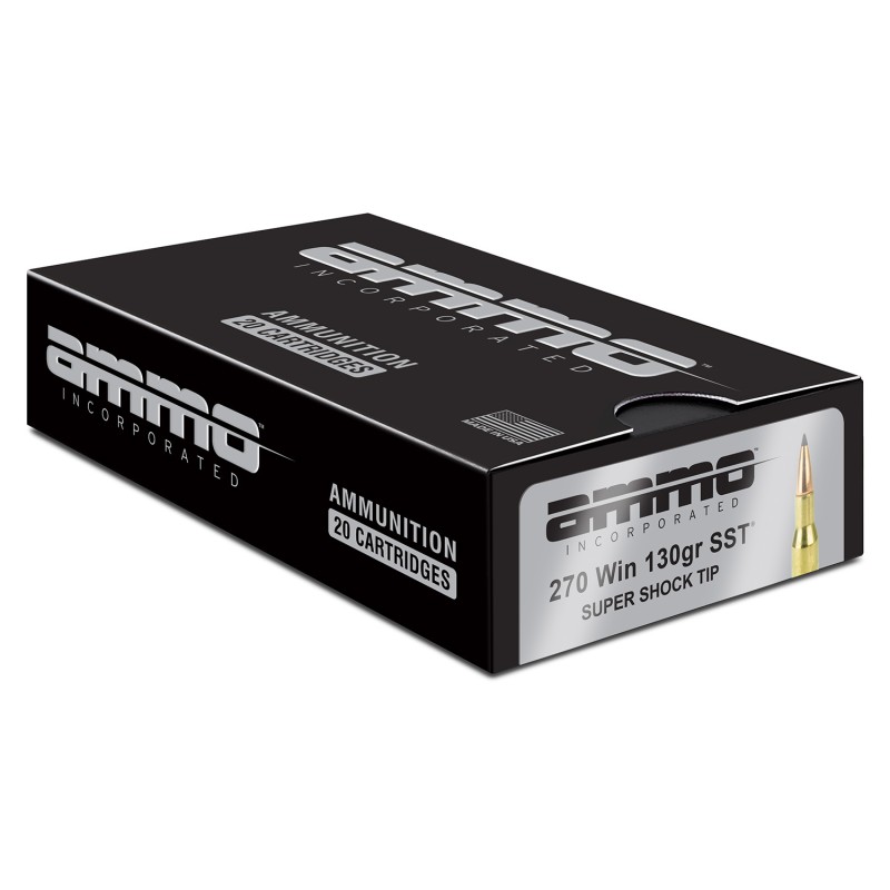 Ammo Inc 270W130SSTA20D Signature  270 Win 130 gr Super Shock Tip 20 Per Box 10 Case