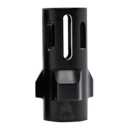 Angstadt Arms AA093LHB36 Flash Hider  Black Hardcoat Anodized Steel with 1236 tpi Threads 1.42 OAL for 9mm Luger