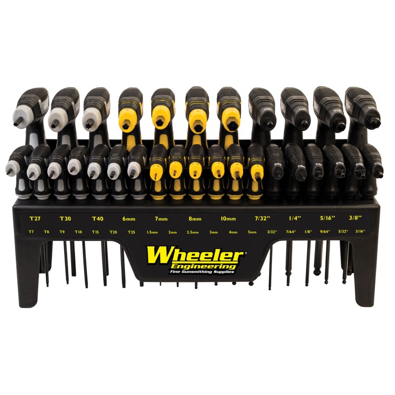 Wheeler 1081957 SAEMetric Hex  Torx PHandle Set Black Rubber Handle 30 Pieces