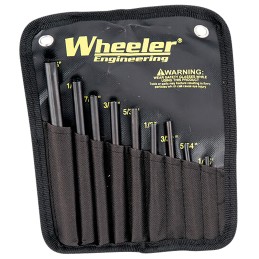 Wheeler 710910 Roll Pin Punch Set Starter Set BlackYellow Steel Knurled Handle 9 Pieces