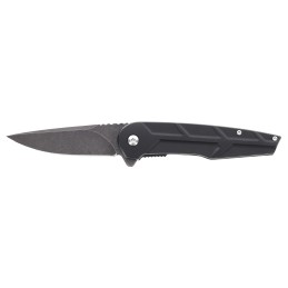 Schrade 1159329 Reckon  3.25 Folding Drop Point Plain Dark Stonewash D2 Steel Blade 4.40 Black Aluminum Handle