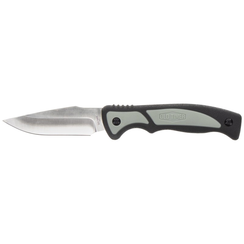 Old Timer 1137140 Trail Boss  3.70 Fixed Caper Plain Stainless Steel Blade 5.25 TPE Handle Includes Sheath