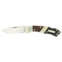 Old Timer 1181069 Mountain Beaver Jr.  2.50 Folding Drop Point Plain Mirror Polished 9Cr18MoV SS BladeBrown WoodSilver Nickel Ha