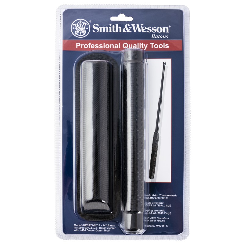 Smith Wesson Knives SWBAT24HCP Smith Wesson Collapsible Baton Black TPR ...