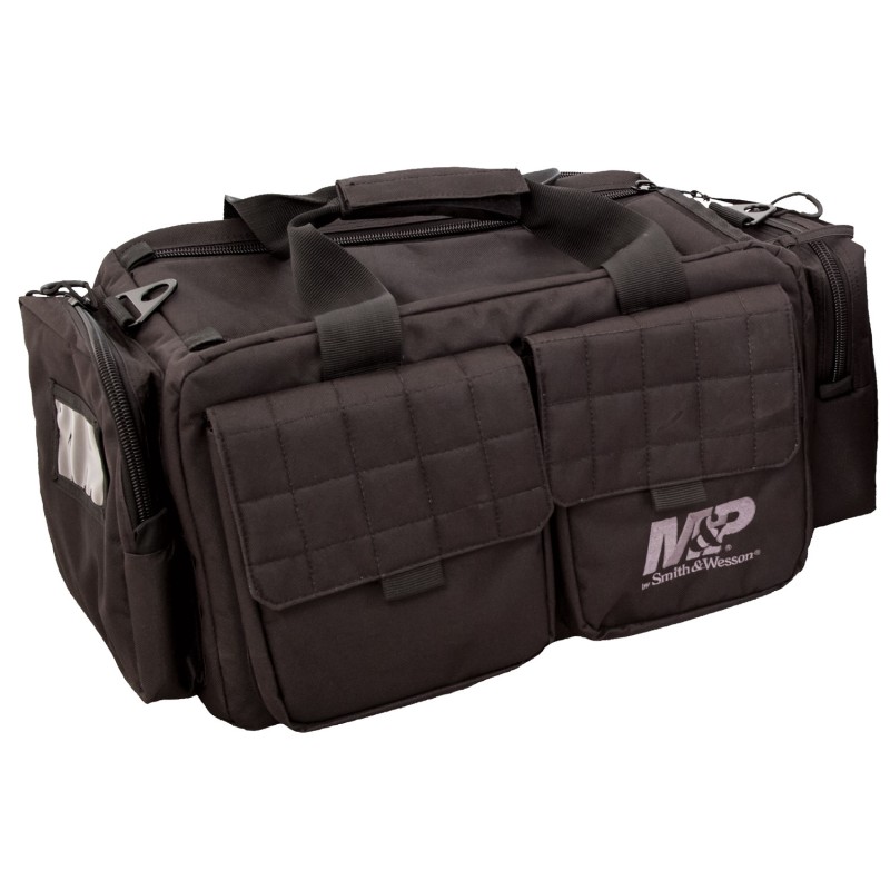 MP Accessories 110023 Officer Tactical Range Bag made of Nylon with Black Finish Accessory Pocket Padded Ammo Bag Carry Strap  S