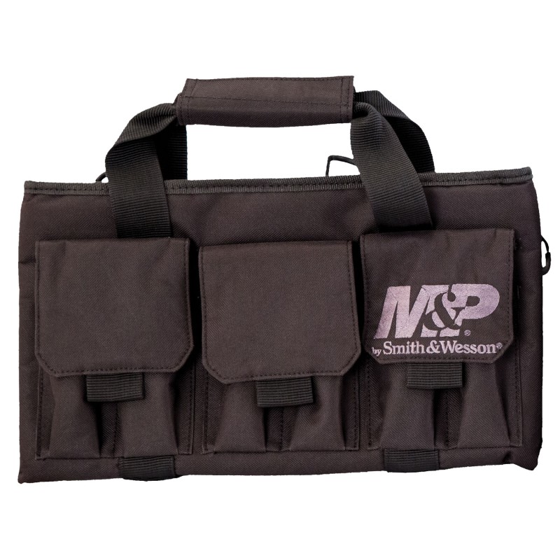 MP Accessories 110028 Pro Tac Handgun Case made of Nylon with Black Finish Internal Pocket Padded Walls  Full Wraparound Carry S