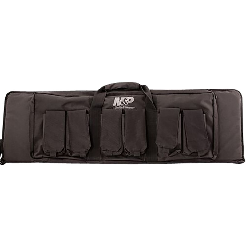 MP Accessories 110025 Pro Tac  42 Black Nylon with Full Length External Pocket  6 Magazine Pouches Includes Padded Shoulder Stra