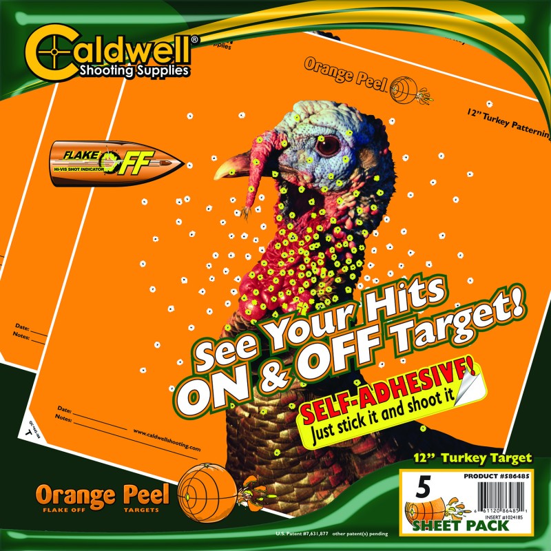 Caldwell 1175518 Orange Peel  SelfAdhesive 12 Turkey Target 5 Pack