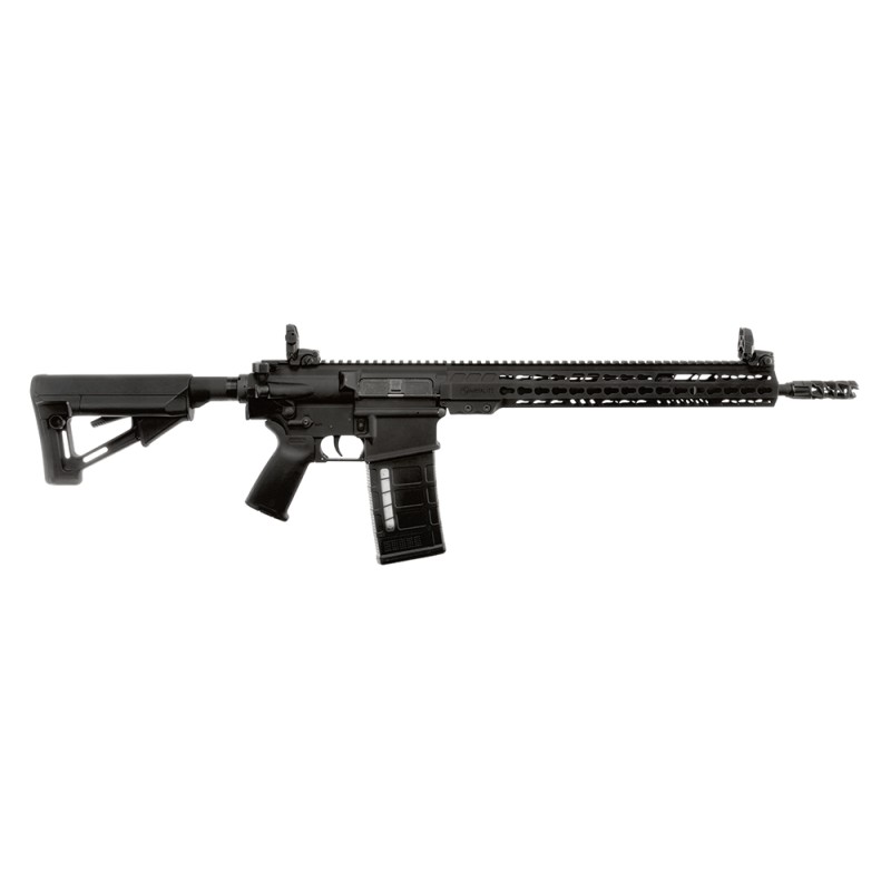 ArmaLite AR10TAC16 AR10 Tactical 308 Win  251 16 Barrel Black Magpul STR Collapsible Stock Magpul MBUS Front  Rear Sights Flash 