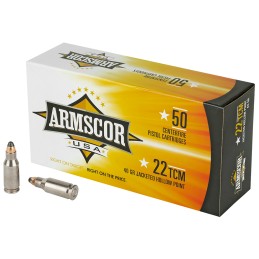 Armscor FAC22TCM1N USA  22 TCM 40 gr Jacket Hollow Point 50 Per Box 20 Case