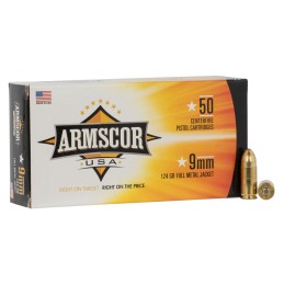 Armscor FAC94 USA  9mm Luger 124 gr Full Metal Jacket 50 Per Box 20 Case