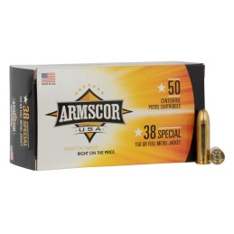 Armscor FAC3817N USA  38 Special 158 gr Full Metal Jacket 50 Per Box 20 Case