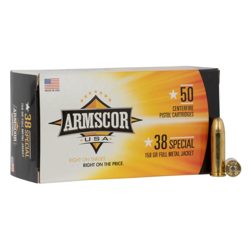 Armscor FAC3817N USA  38 Special 158 gr Full Metal Jacket 50 Per Box 20 Case