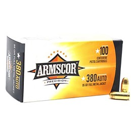 Armscor 50315 Precision Value Pack 380 ACP 95 gr Full Metal Jacket 100 Per Box 12 Case