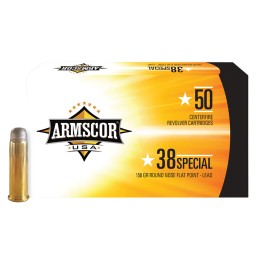 Armscor FAC385N USA  38 Special 158 gr Lead Round Nose Flat Point 50 Per Box 20 Case