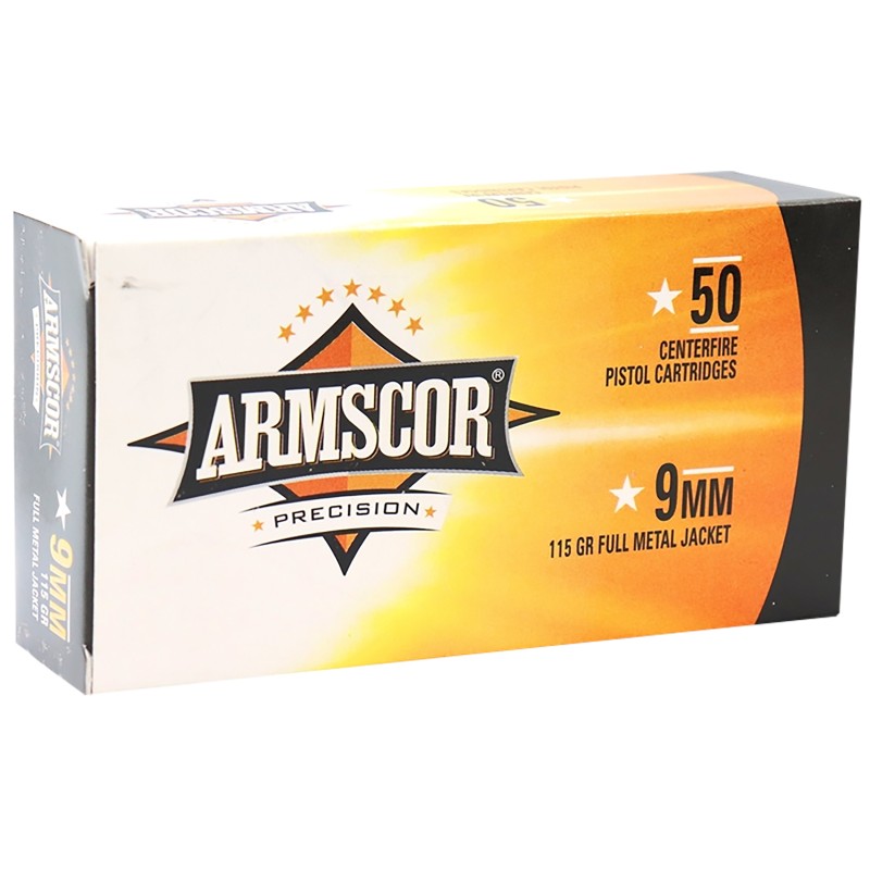 Armscor 50043PH USA  9mm 115 gr Full Metal Jacket 50 Per Box 20 Case