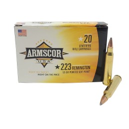 Armscor AC2232N USA  223 Rem 55 gr Pointed Soft Point 20 Per Box 50 Case