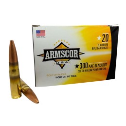 Armscor FAC300AAC3N USA  300 Blackout 220 gr Hollow Point Boat Tail 20 Per Box 10 Case