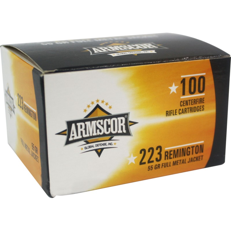 Armscor 50447 Precision Value Pack 223 Rem 55 gr Full Metal Jacket 100 Per Box 12 Case