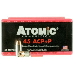 Atomic Ammunition 00412 Pistol Precision Craft 45 ACP P 185 gr Bonded Match Hollow Point 50 Per Box 10 Case