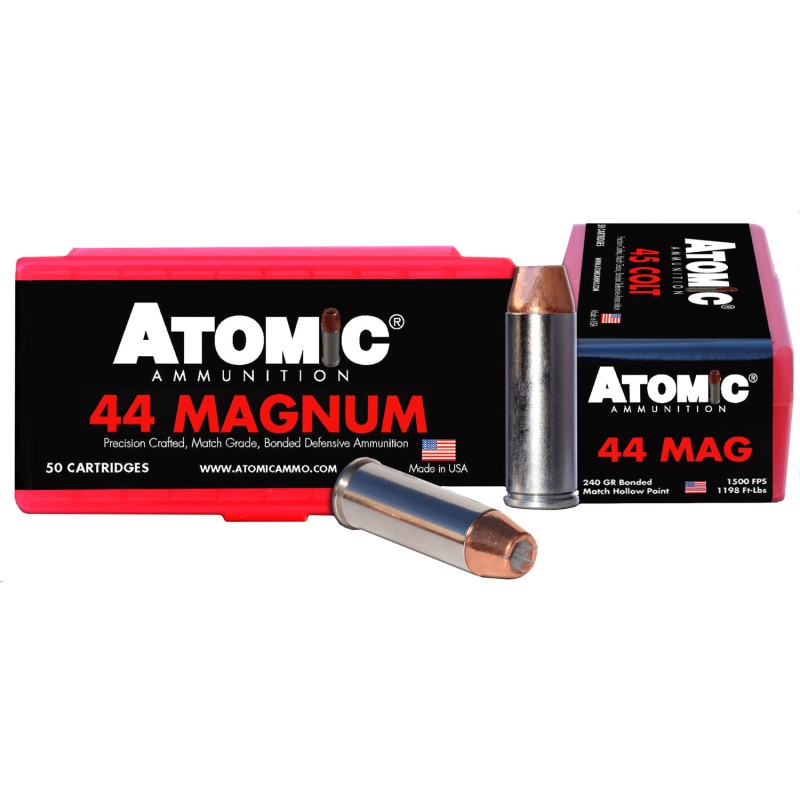 Atomic Ammunition 00440 Pistol Precision Craft 44 Rem Mag 240 gr Bonded Match Hollow Point 50 Per Box 10 Case