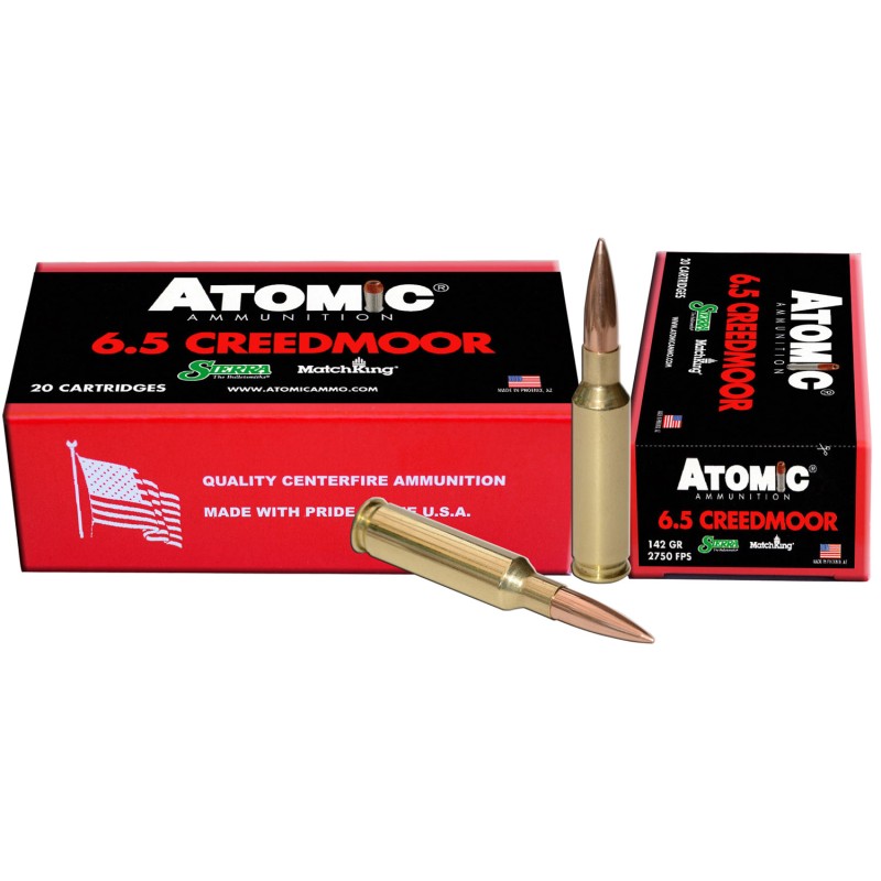 Atomic Ammunition 00404 Rifle Match 6.5 Creedmoor 142 gr Hollow Point Match 20 Per Box 10 Case