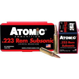 Atomic Ammunition 00429 Rifle Subsonic 223 Rem 77 gr Hollow Point Boat Tail 50 Per Box 10 Case