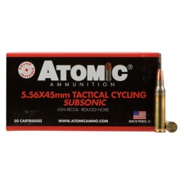 Atomic Ammunition 00408 Rifle Subsonic 5.56x45mm NATO 112 gr Soft Point Round Nose 50 Per Box 10 Case