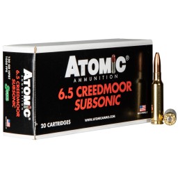 Atomic Ammunition 00476 Rifle Subsonic 6.5 Creedmoor 130 gr Sierra MatchKing BTHP 20 Per Box 10 Case