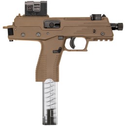 BT Firearms BT42001USCTTB TP380  380 ACP 301 5 Black Threaded Barrel Coyote Tan Aluminum Receiver Coyote Polymer Grips Aimpoint 