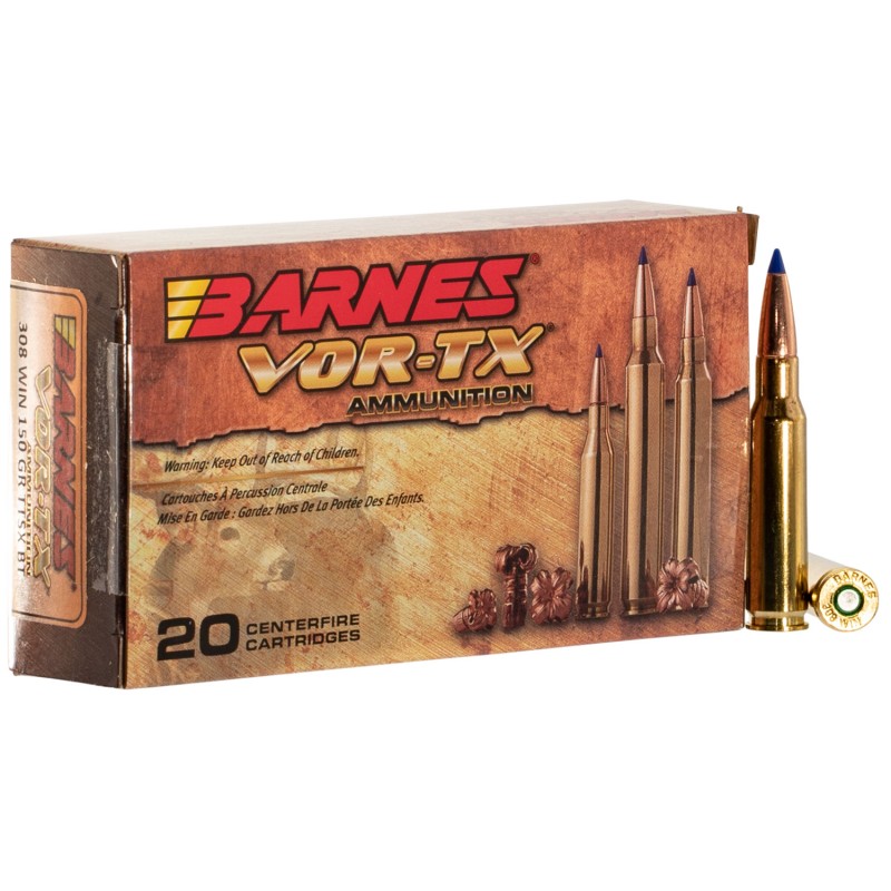 Barnes Bullets 21540 VORTX Rifle 308 Win 150 gr Tipped TSX Boat Tail 20 Per Box 10 Case