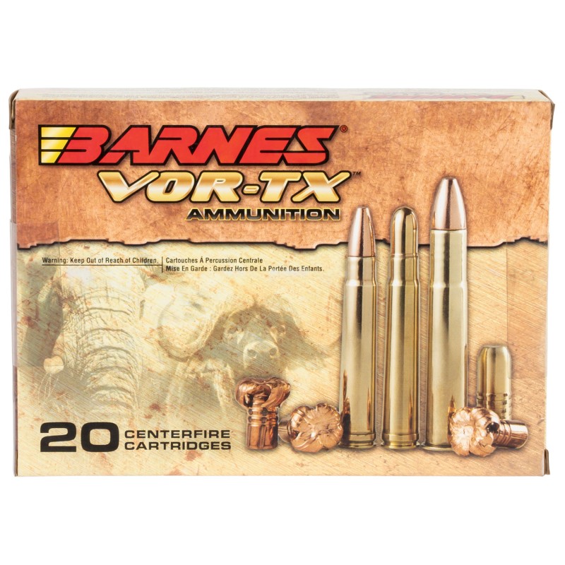 Barnes Bullets 22030 VORTX Safari 470 Nitro Express 500 gr Barnes TSX Flat Base 20 Per Box 10 Case