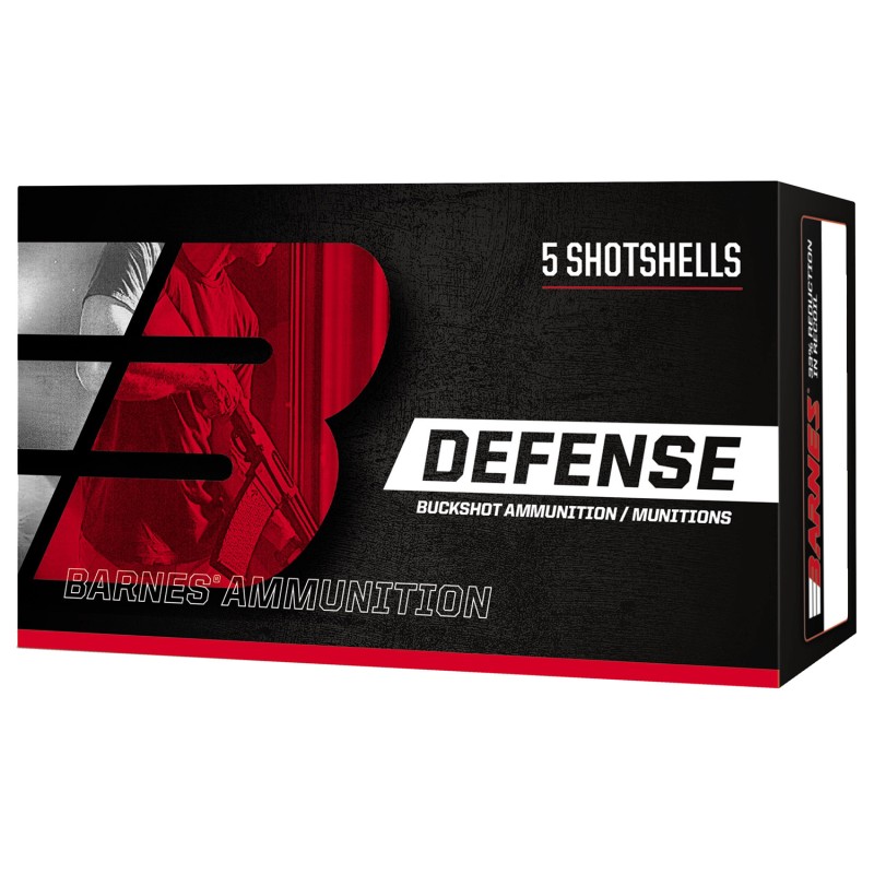 Barnes Bullets 32009 Defense  12 Gauge 2.75 9 Pellets 00 Buck Shot 5 Per Box 20 Case