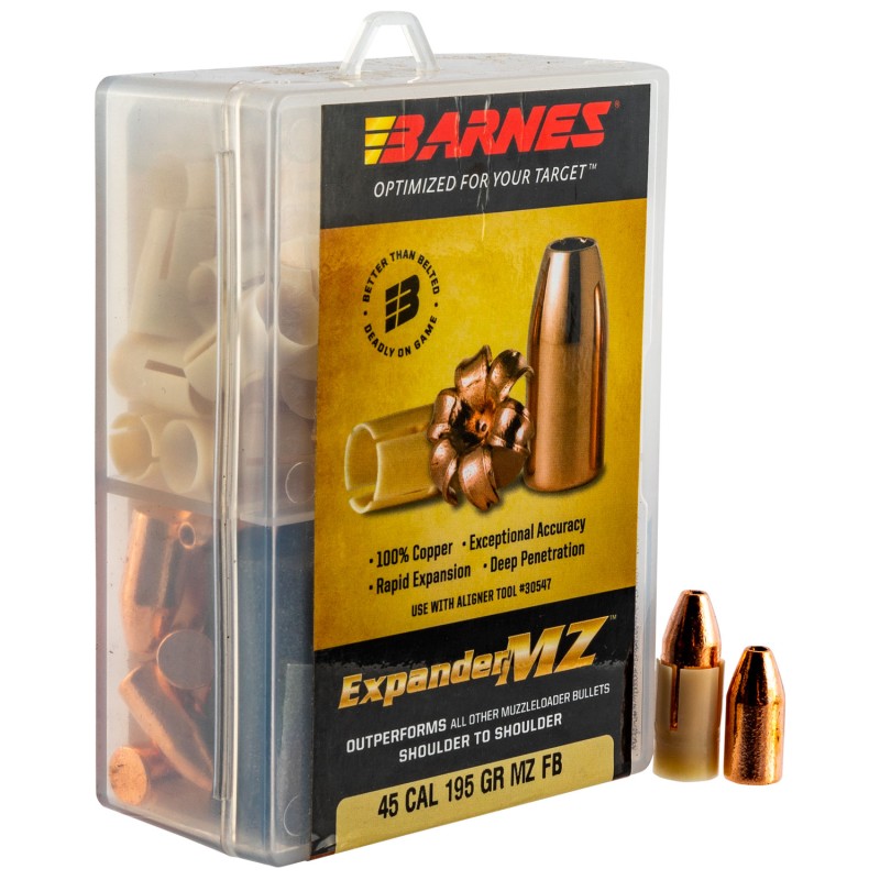 Barnes Bullets 30509 Expander MZ Muzzleloader 45 Cal Expander MZ Hollow Point 195 gr 24rd Box