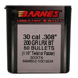 Barnes Bullets 30374 LRX Long Range 30 Cal .308 200 gr LRX Boat Tail 50 Per Pack