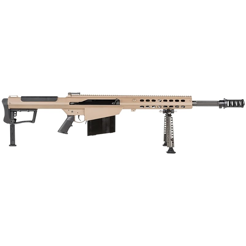 Barrett 18066 M107A1  50 BMG 20 101 Flat Dark Earth Cerakote Flat Dark Earth Fixed with Sorbothane Recoil Pad Stock Black Polyme