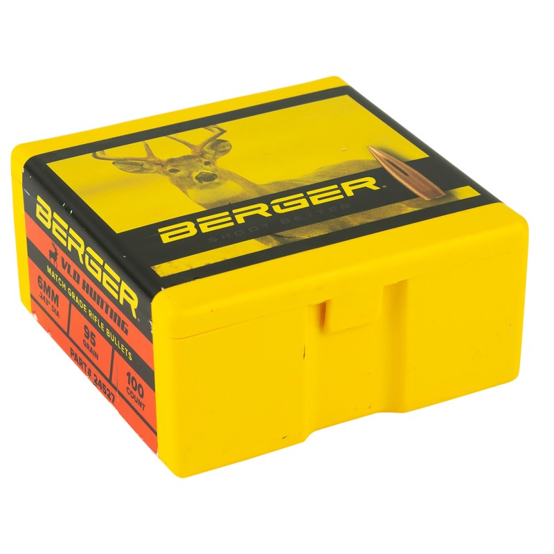 Berger Bullets 24527 VLD Hunting Long Range 6mm .243 95 gr Secant Very Low Drag 100 Per Box