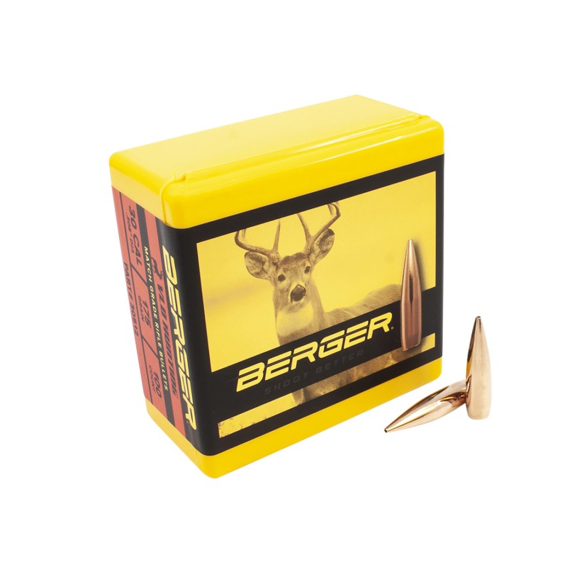 Berger Bullets 30512 VLD Hunting Long Range 30 Cal .308 175 gr Secant Very Low Drag 100 Per Box