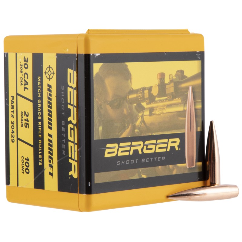 Berger Bullets 30429 Hybrid Target  30 Cal .308 215 gr Hybrid 100 Per Box