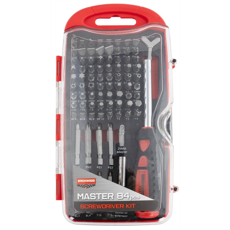 Birchwood Casey DLXSDS Master Screwdriver Kit  84 Pieces Includes SlottedPhilipsTorxHex Heads