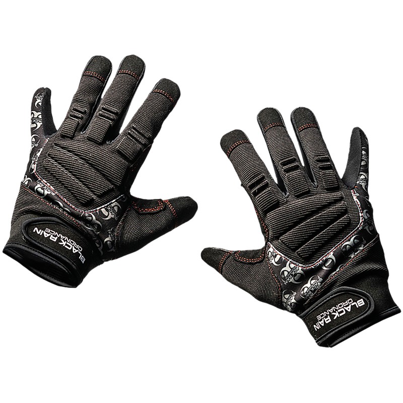 Black Rain Ordnance TACTGLOVEBLKGRYL Tactical Gloves  BlackGray Large Velcro