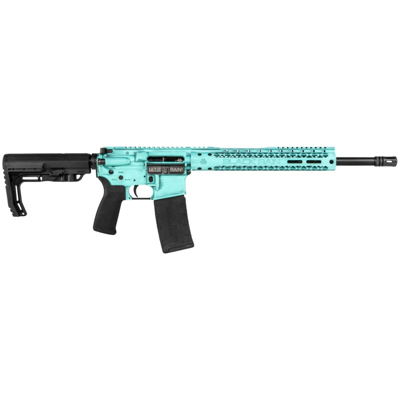 Black Rain BROFUSIONTBB Spec  Fusion 5.56x45mm NATO 16 301 Tiffany Blue Battleworn Cerakote 6 Position MFT Minimalist Stock