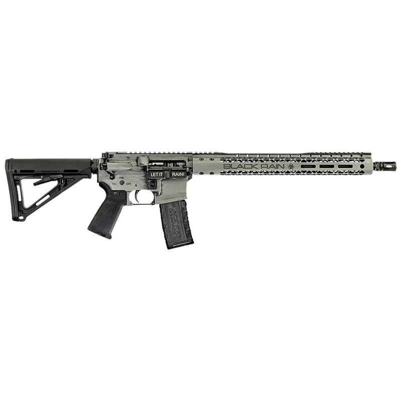 Black Rain BROSS2020FRSG Fission  5.56x45mm NATO 16 301 Smith Grey Battleworn Cerakote Black Adjustable Magpul MOE Stock