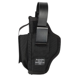 Blackhawk 40AM05BK MultiUse  IWBOWB Size 05 Black Cordura Nylon Belt Clip Fits Large SemiAuto Fits 3.754.50 Barrel Ambidextrous