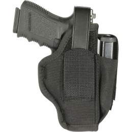 Blackhawk 40AM06BK MultiUse  IWBOWB Size 06 Black Cordura Belt Clip Fits MedLarge Semi Autos Fits 3.253.75 Barrel Ambidextrous