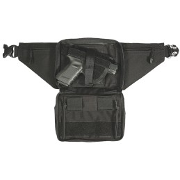 Blackhawk 60WF05BK Fanny Pack  OWB Black Cordura Belt Loop Fits Most Small To Large Autos  Revolvers Ambidextrous