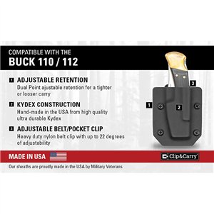 Buck 110/112 Sheath Black