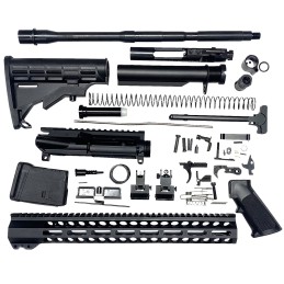 Bowden Tactical J27113 AR Rifle Build Kit  Complete 13 MLok Handguard MilSpec Parts Flip Up Sights