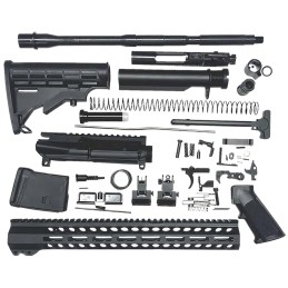 Bowden Tactical J27115 AR Rifle Build Kit  Complete 15 MLok Handguard MilSpec Parts Flip Up Sights