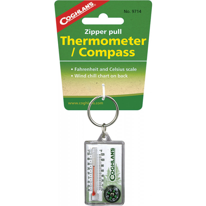 Zipper Pull Thermomter/Compass